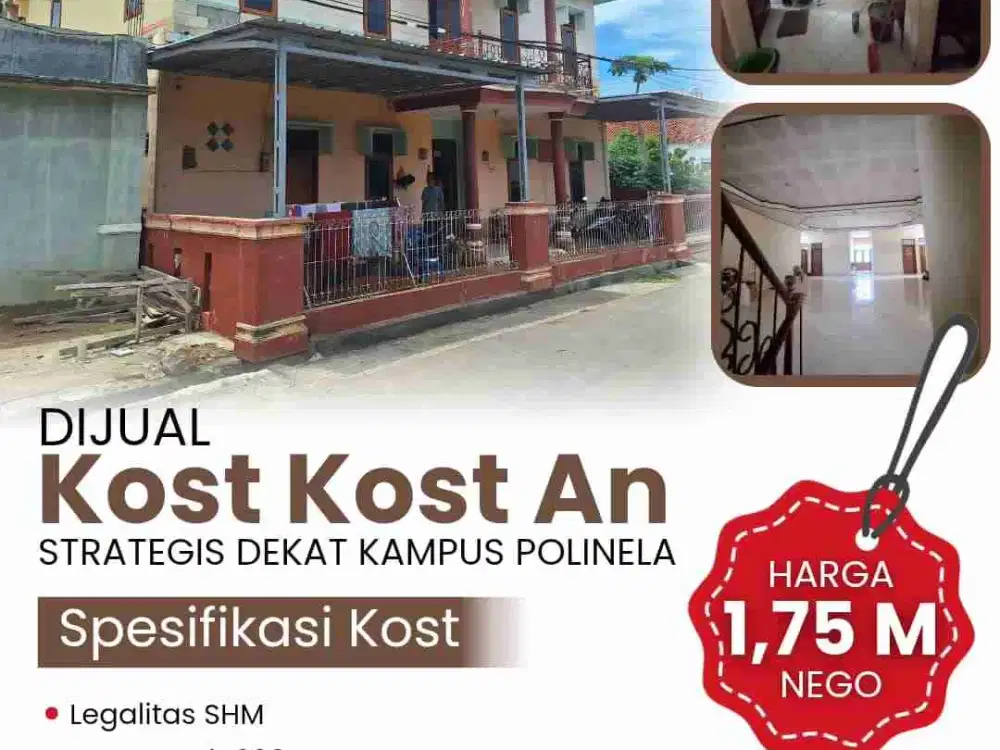 Dijual Kost Kosan Dua Lantai di Rajabasa