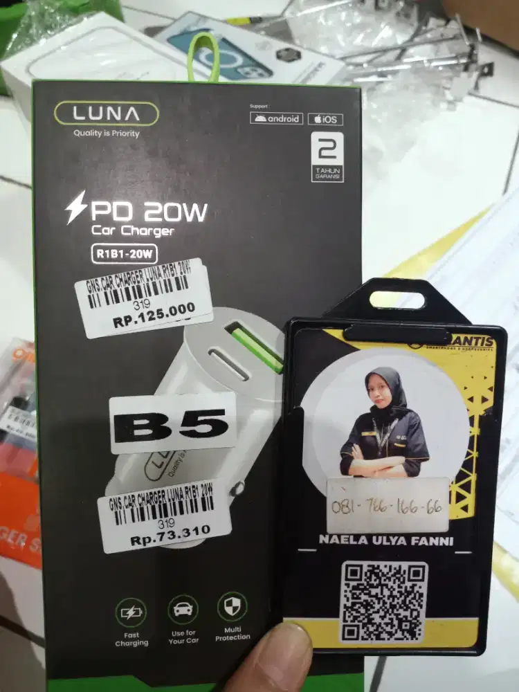 CAR CHARGER LUNA R1B1 20W| ATLANTIS DAHSYAT