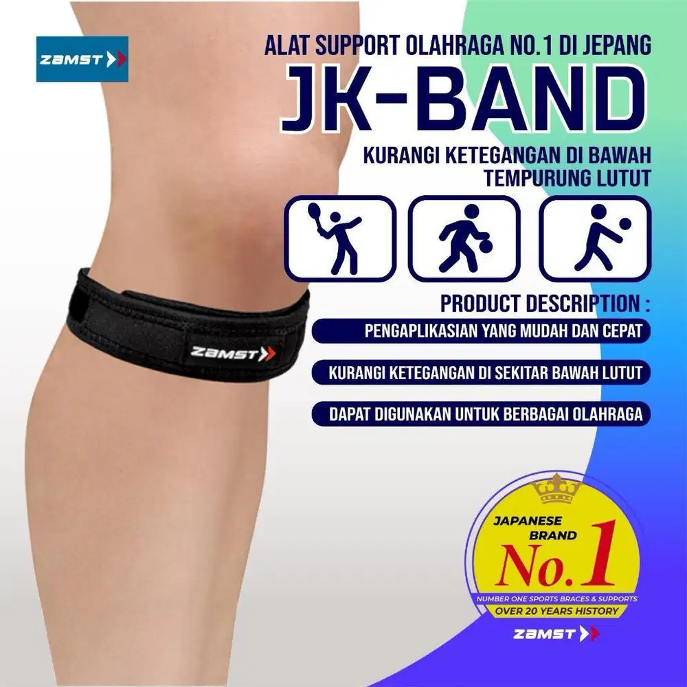 Knee Brace Support Deker Lutut Patella JK BAND ZAMST Original Japan