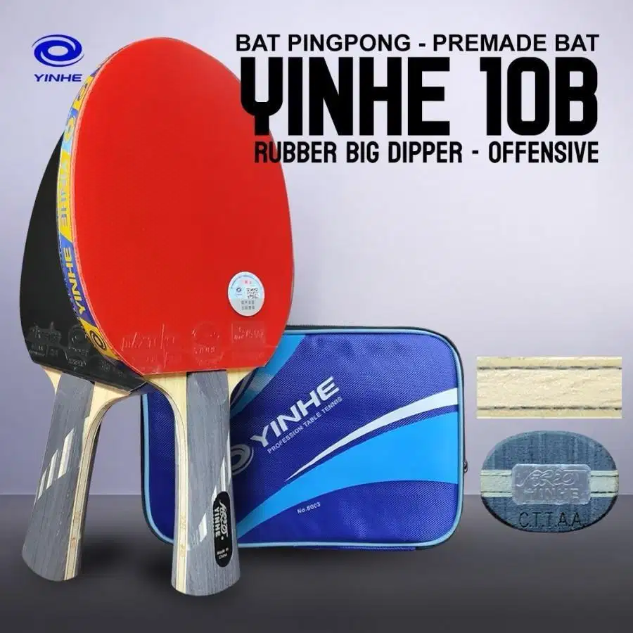 Bet Pingpong Tenis Meja YINHE 10B CARBON Plus Cover Original