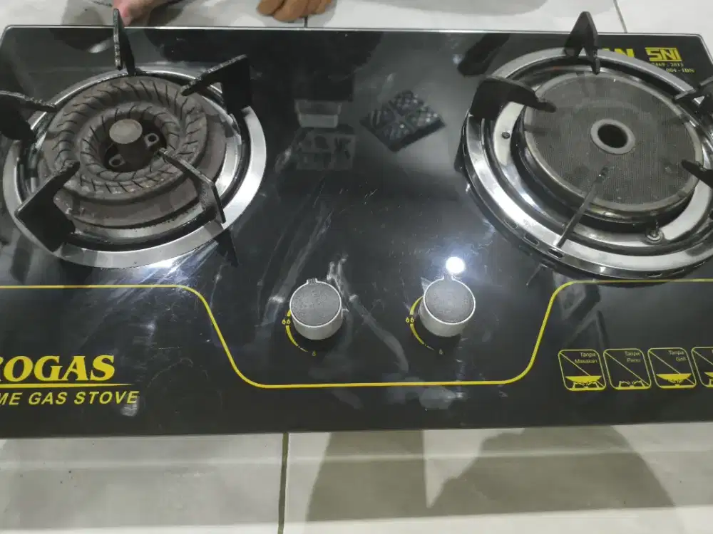 Kompor gas tempered glass 2 tungku