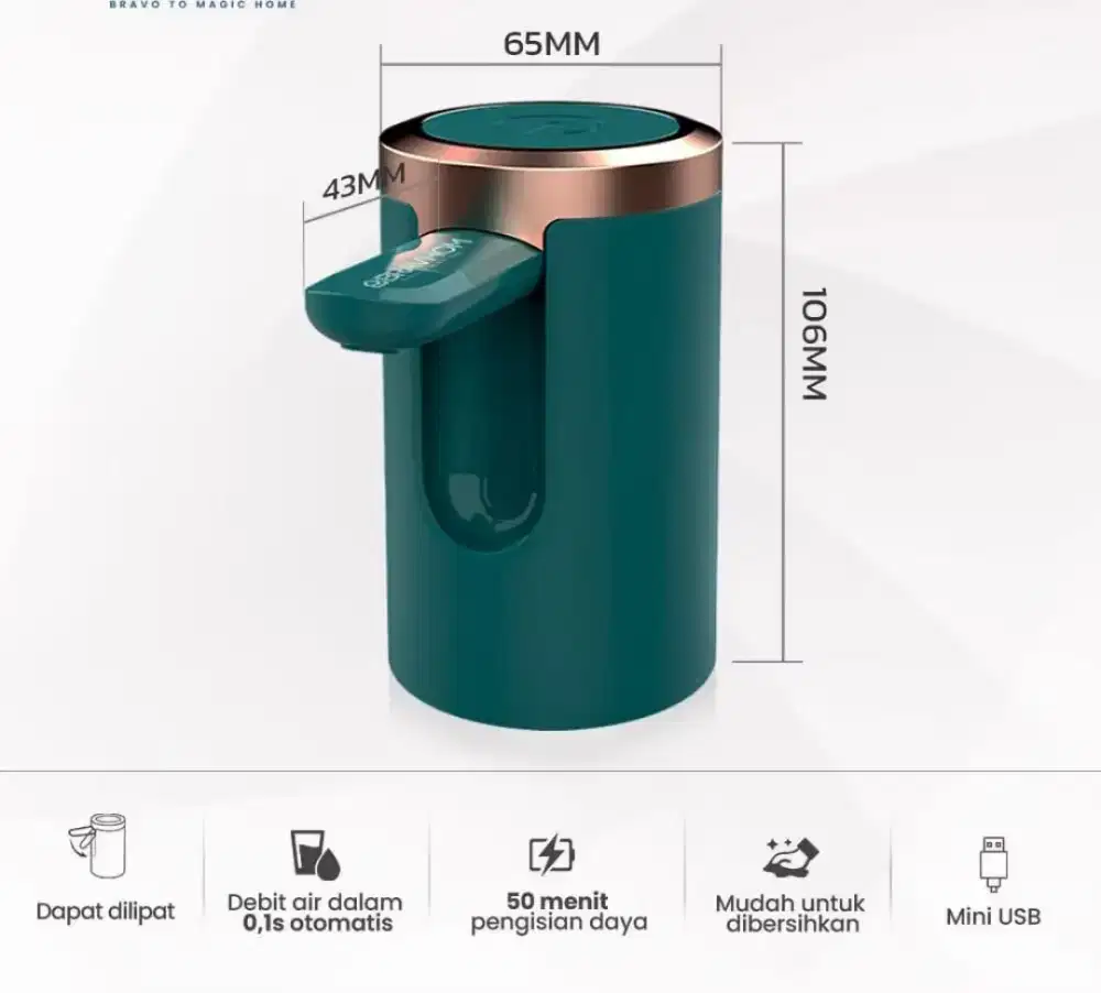 Pompa air galon lipat