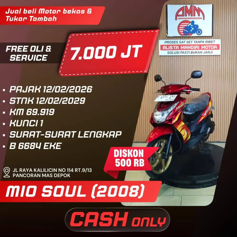 MIO SOUL 2008 PAJAK HIDUP CC 0% KREDIVO TOKPED SPAYLATER INDODANA