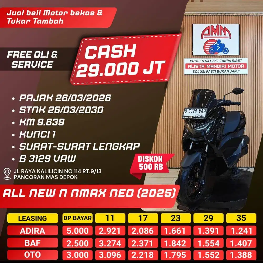 ALL NEW NMAX NEO 2025 PAJAK HIDUP KM LOW CC 0% KREDIVO TOKPED INDODANA