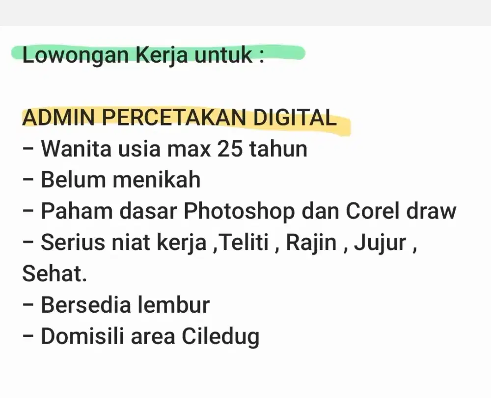 ADMIN PERCETAKAN DIGITAL