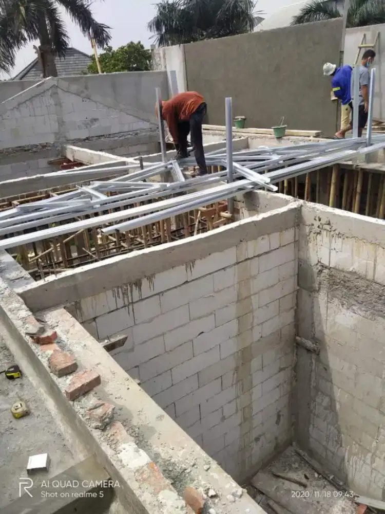 Pemasangan rangka+atap baja ringan