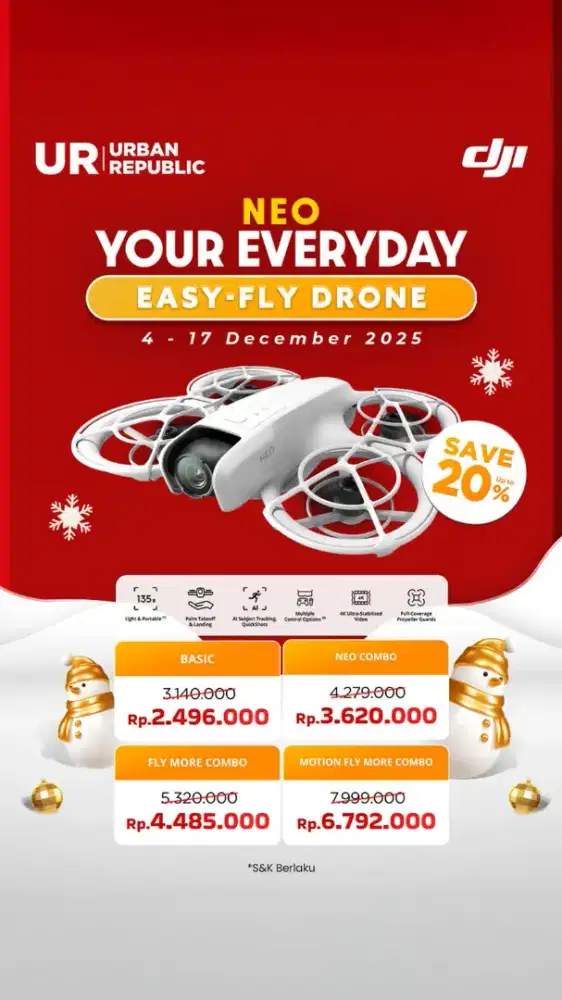DJI NEO BASIC  PROMO 0% SYARAT KTP PAKAI INDODANA AJA YUKK