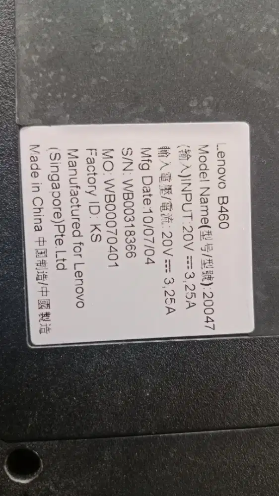 Laptop Lenovo B460