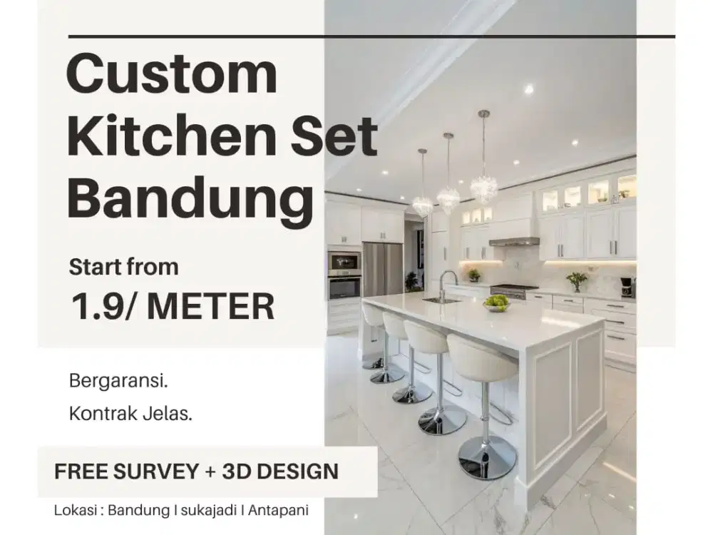 Jasa Kitchen Set Custom Bandung • Free Survey+3D• Promo Akhir Tahun