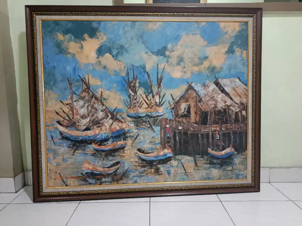 Lukisan moses kampung nelayan