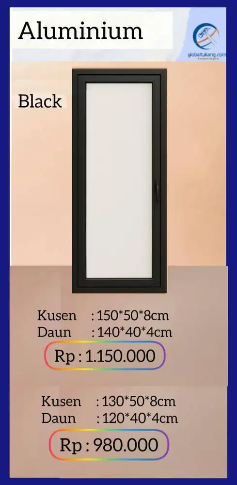 Jual jendela Aluminium tahan air kota Padang