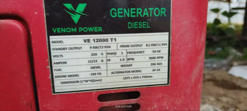 Dijual Genset 12kva second