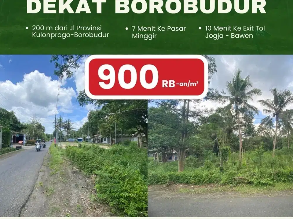 Kavling 100 Jt-an Dekat Ke Candi Borobudur Kulonprogo