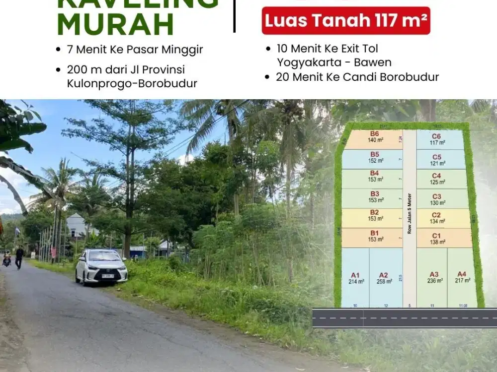 Tanah Kaling 900 ribuan /m Dekat Exit Tol Tempel 7 mnt dari perbatasan Jogja-magelang