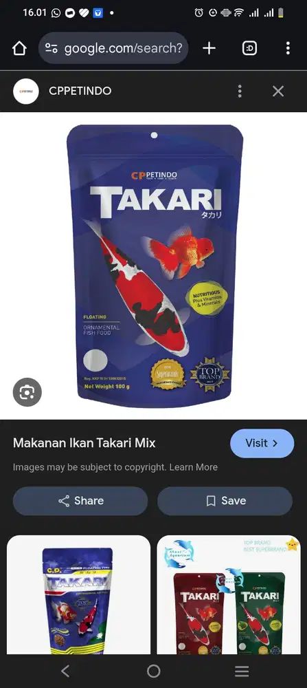Pakan ikan snak ikan