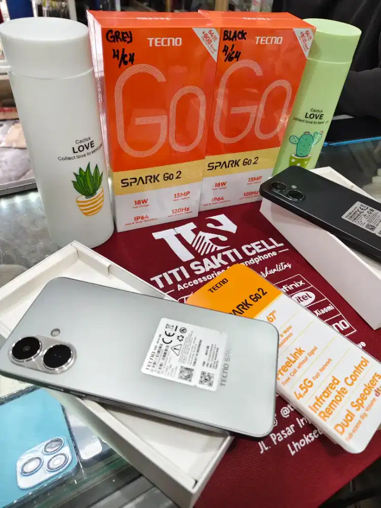 Tecno spark go 2 ready ram 4+4/64 garansi resmi