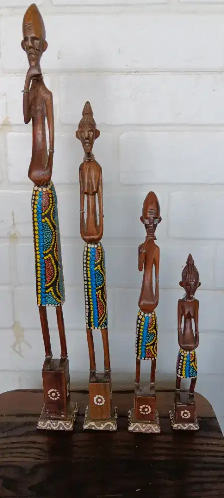 patung kayu /hiasan/pajangan 1set 4pcs