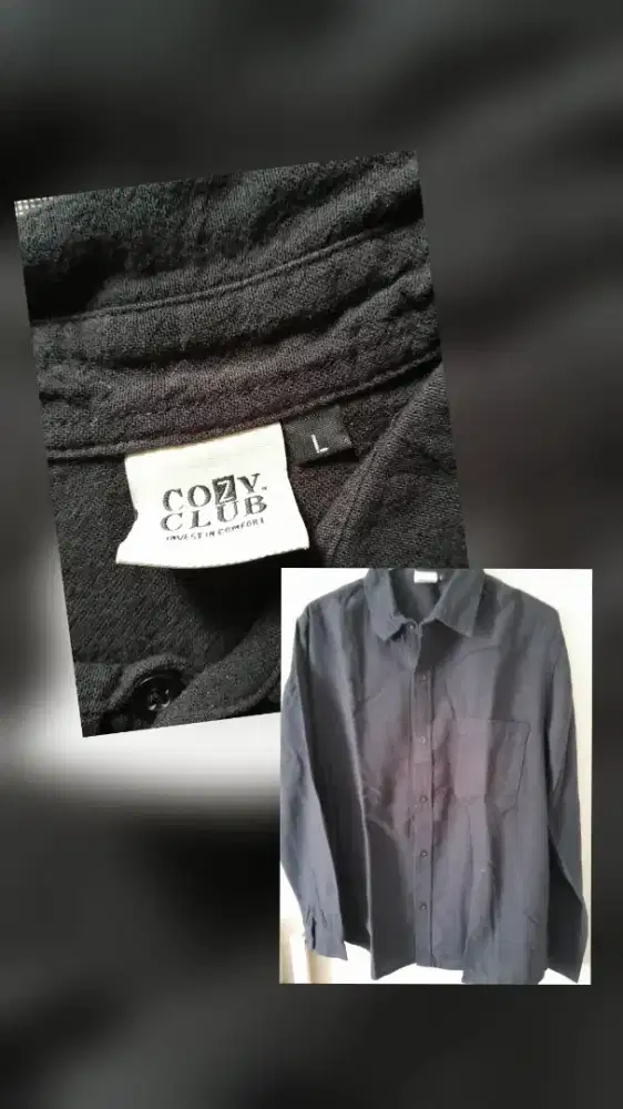 Kemeja cozy club hitam