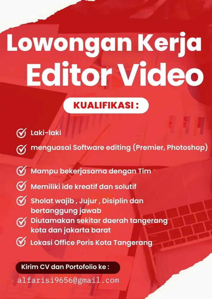 Lowongan kerja Editor video