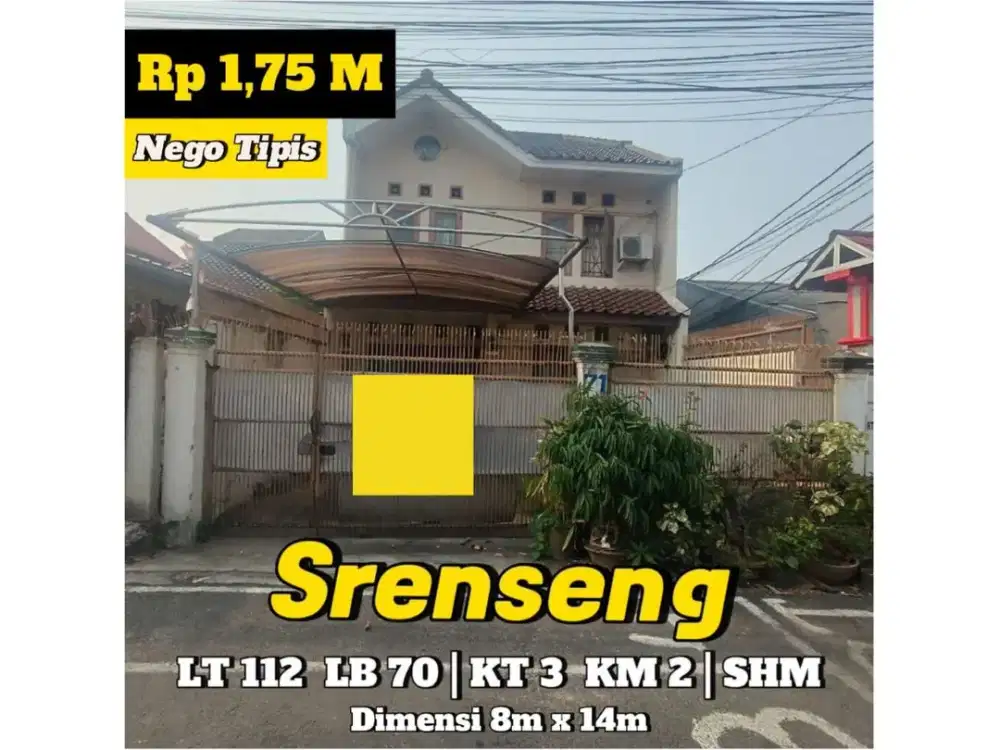 DIJUAL CEPAT MURAH RUMAH 2 Lt LOKASI STRATEGIS SIAP HUNI MINIM RENOV SRENSENG JAKARTA BARAT