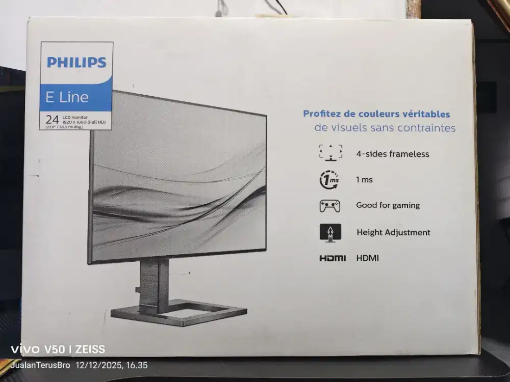 MONITOR PHILIPS 242E2 24 INCH FULL HD 1080P 75HZ 1MS HDMI DP