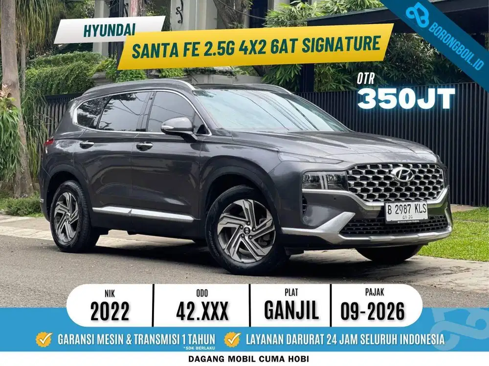 HYUNDAI GRAND SANTA FE 2.5 8DTC SIGNATURE BENSIN 2022 ABU LIKE NEW