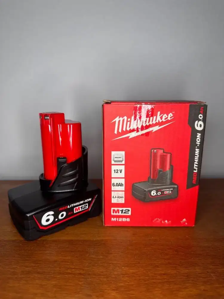 Milwaukee M12 6.0Ah 12V Battery Baterai M12B6 Alat Mesin Listrii