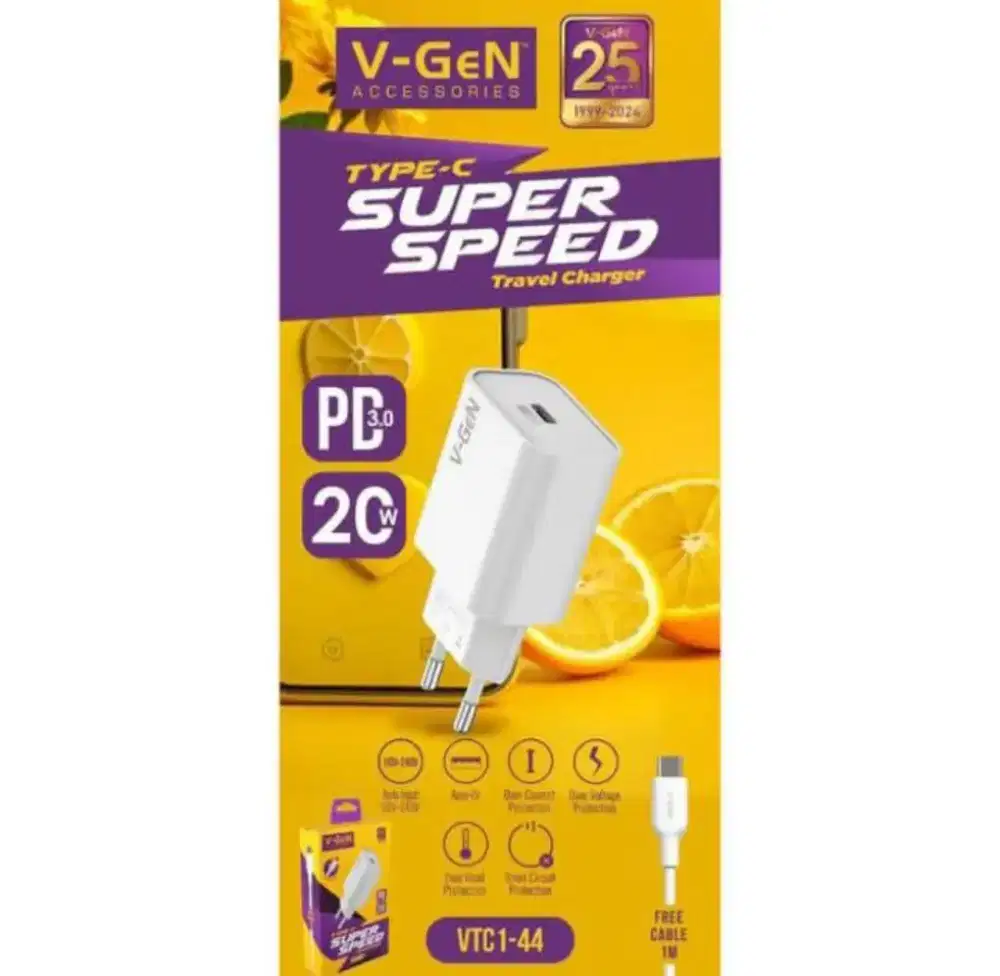 V-Gen travel charger super SPEED TYPE-C VTC1-44