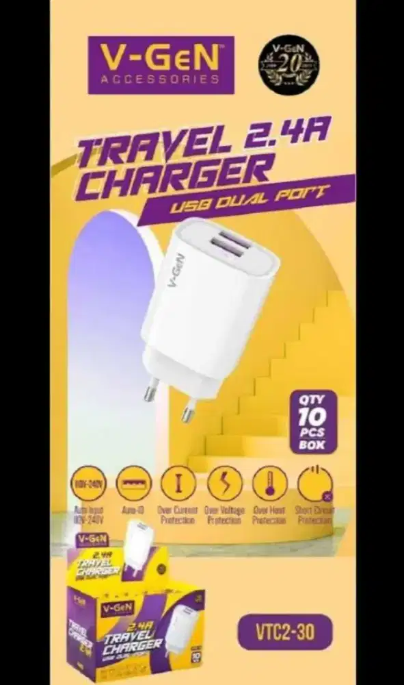 Vgen VTC2-30 TRAVEL CHARGER 2.4A