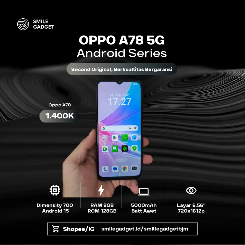 Oppo A78 5G Second Dimensity 700 Ram 8GB Internal 128GB