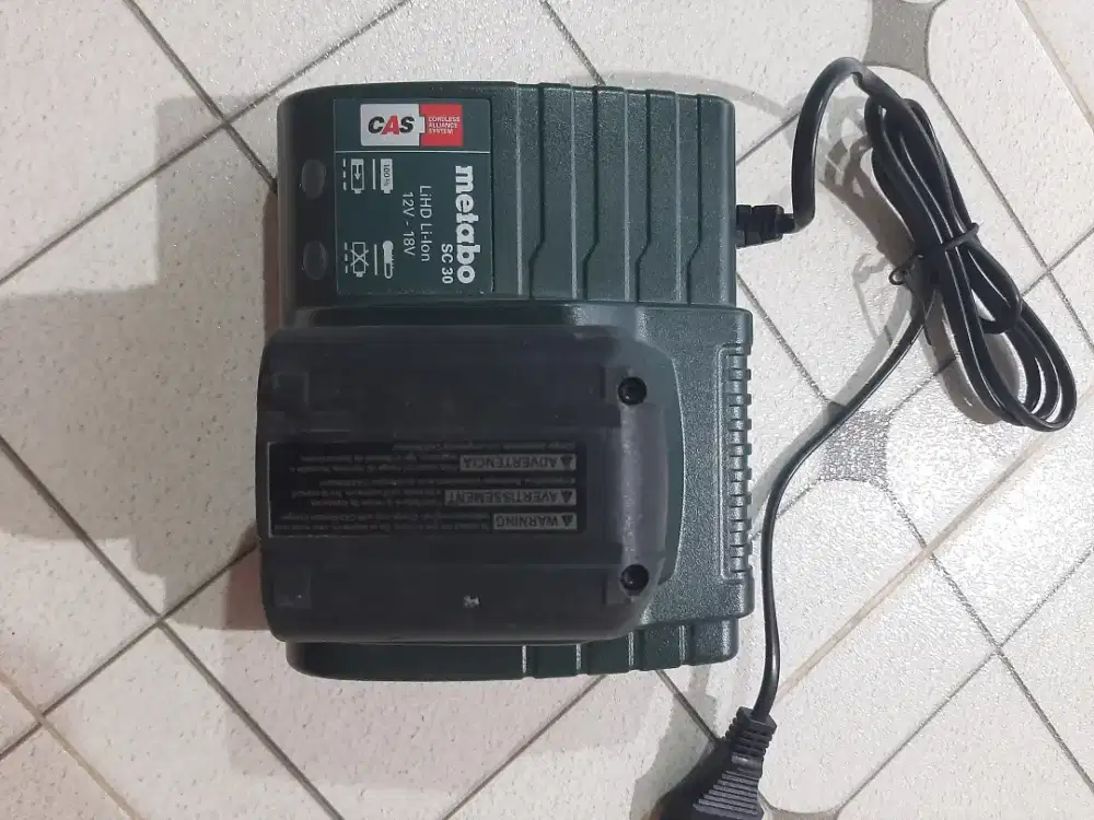 ORIGINAL Charger Metabo SC 30 dan Baterai Metabo 12V 2.0Ah