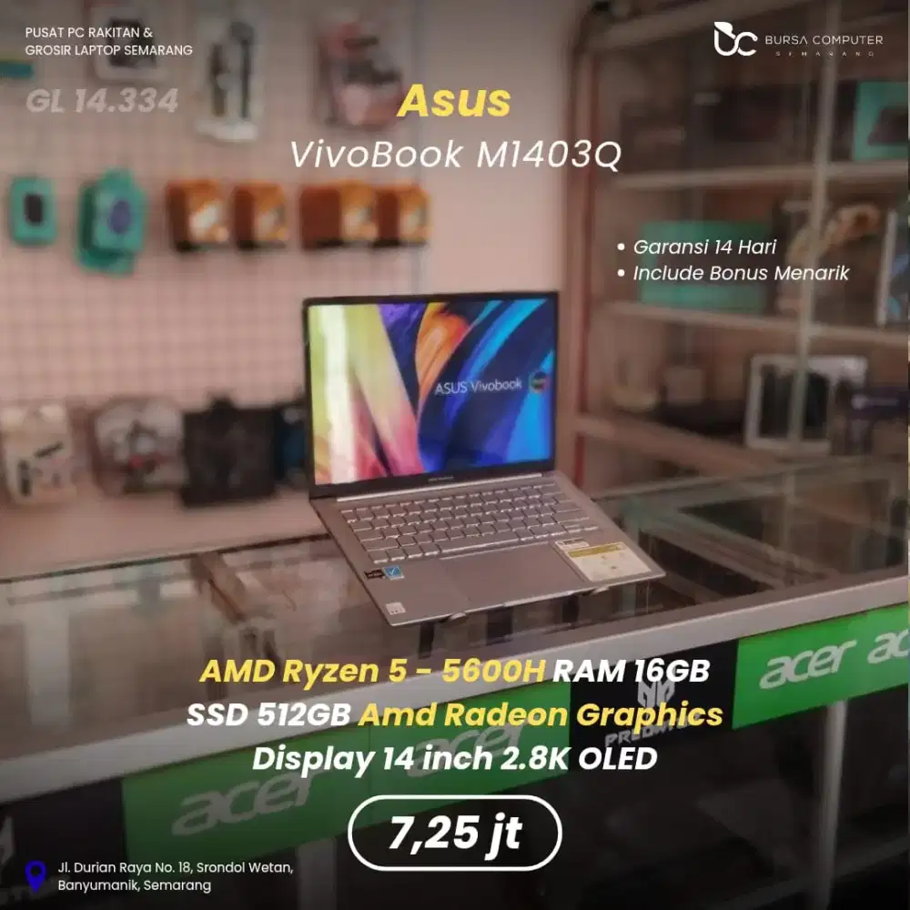 ASUS Vivobook 14X OLED-M1403QA | Ryzen 5 5600H 16GB 512GB 2,8K OLED