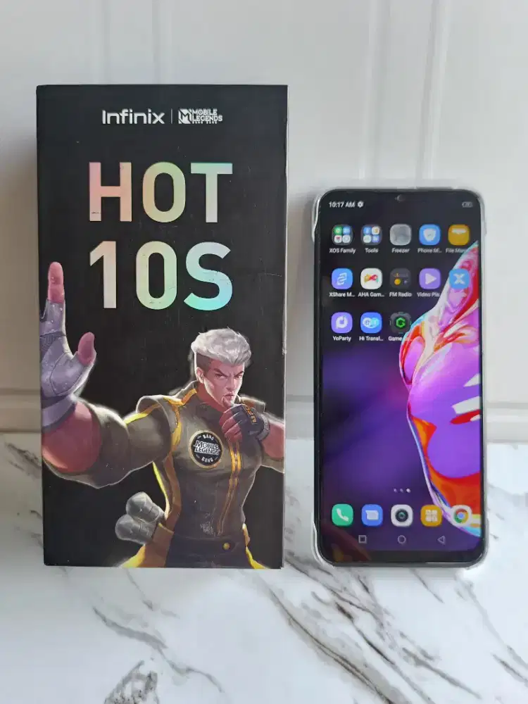Infinix Hot 10s Ram 6+6/128 GB. Lengkap Kotak Cas. Unit sehat