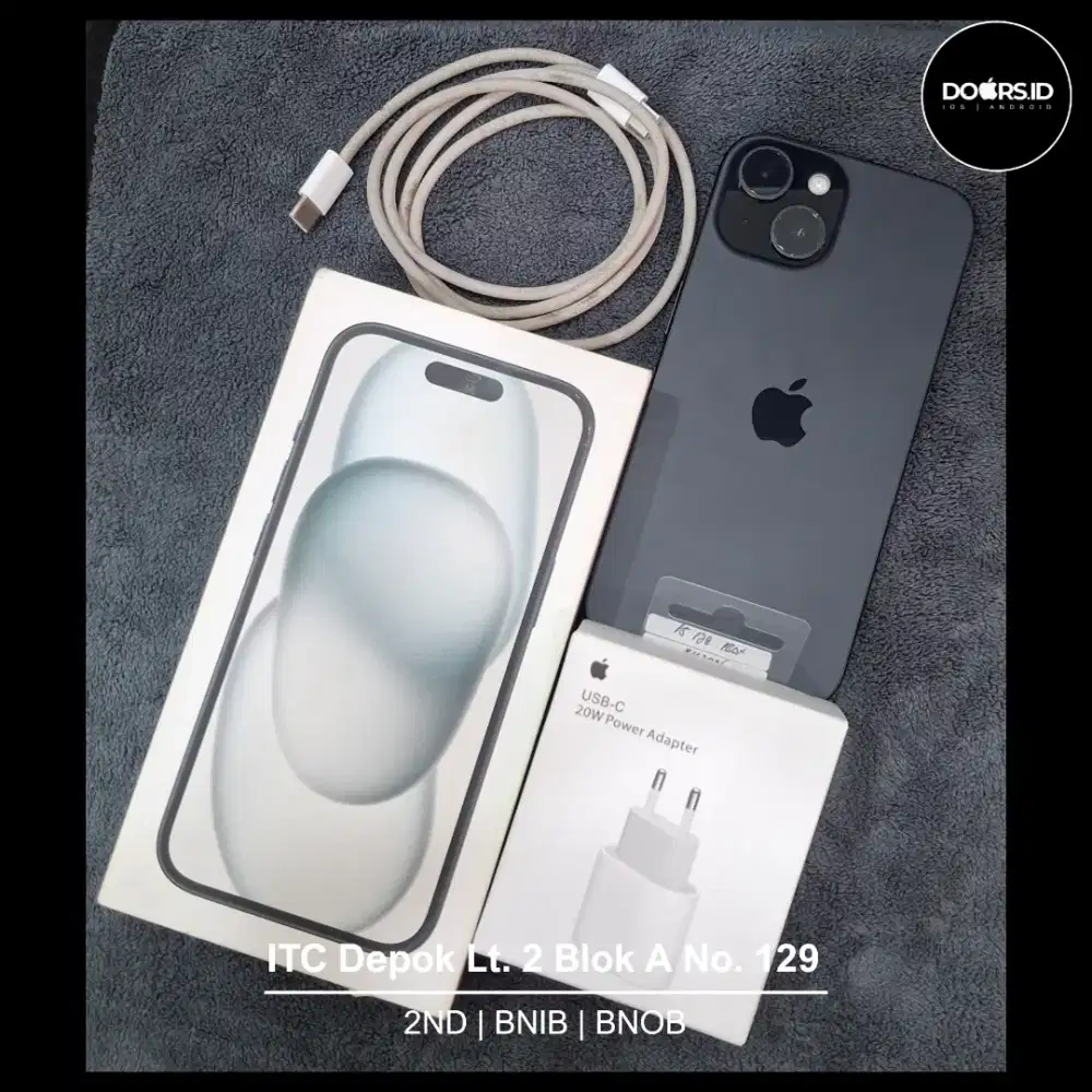 iPhone 15 128gb digimap resmi indo Fullset Free adapter