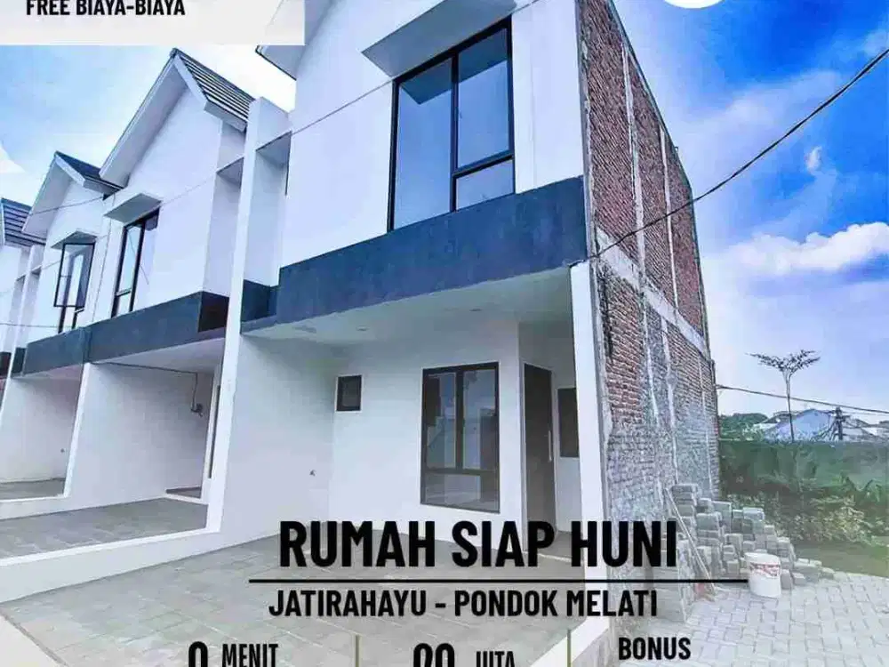 Rumah 2 lantai, full bata merah, 20 juta all in, free biaya biaya.