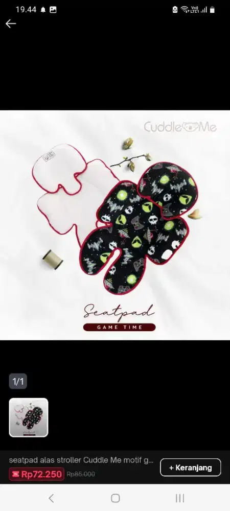 Cuddle Me Seat Pad Alas Kereta Dorong tema GAME TIME