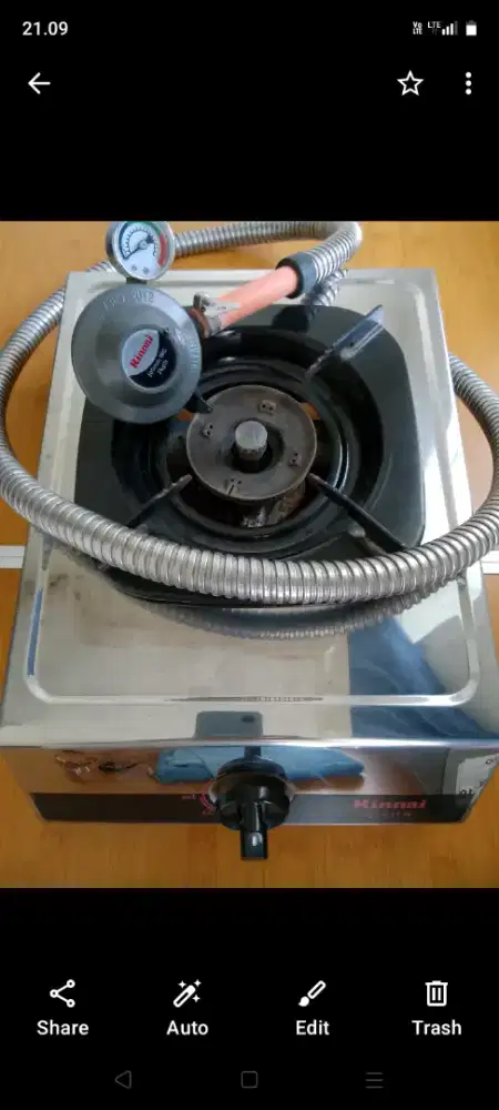 Jual kompor gas Rinnai 1 tungku bekas + selang