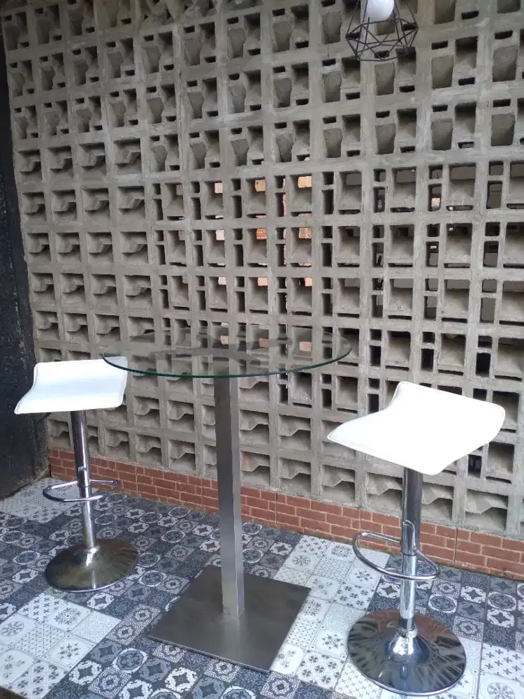 meja bar informa stainless premium free 2 kursi