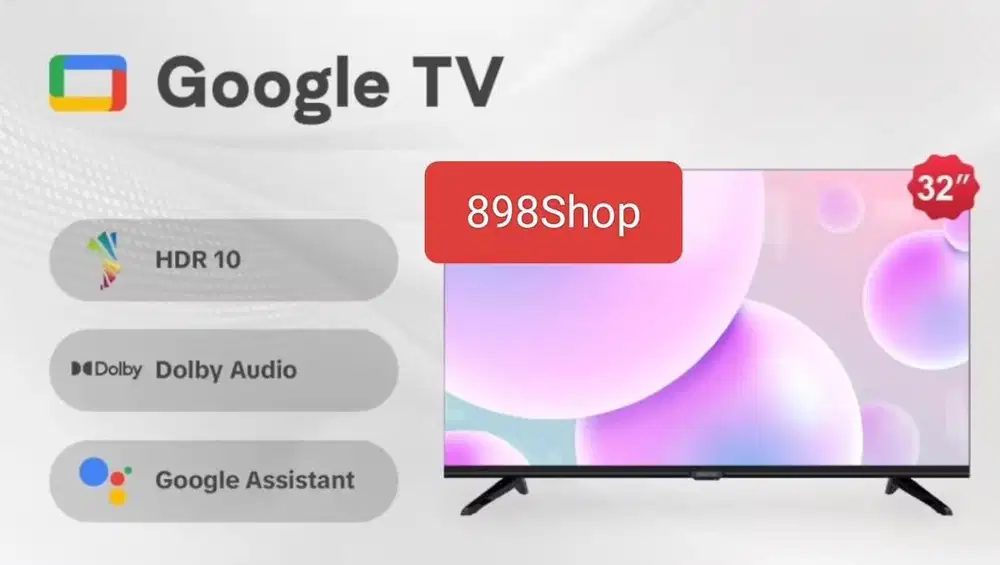 Coocaa LED TV 32 Google TV Android Dolby Audio Digital TV USB Resmi