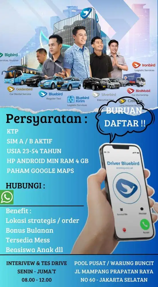 Driver taksi blue bird