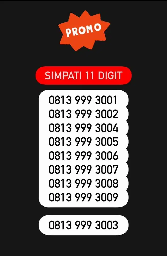 Simpati 11 digit nomor cantik kartu perdana telkomsel 5g murah