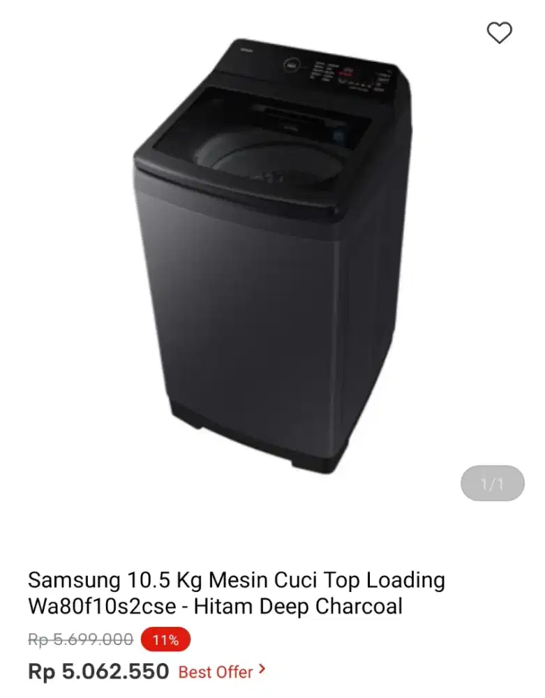 MESIN CUCI SAMSUNG TOP LOADING WA80F10S2CSE 10.5KG