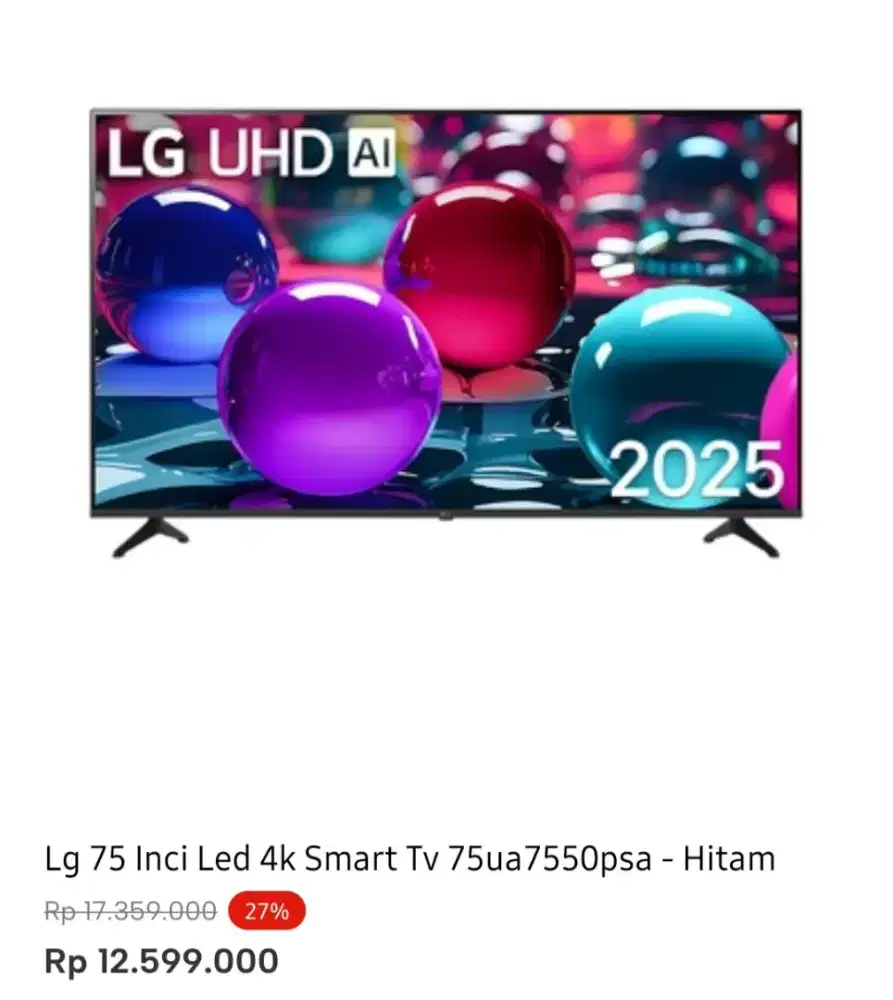 LG SMART TV 4K 75 INCI