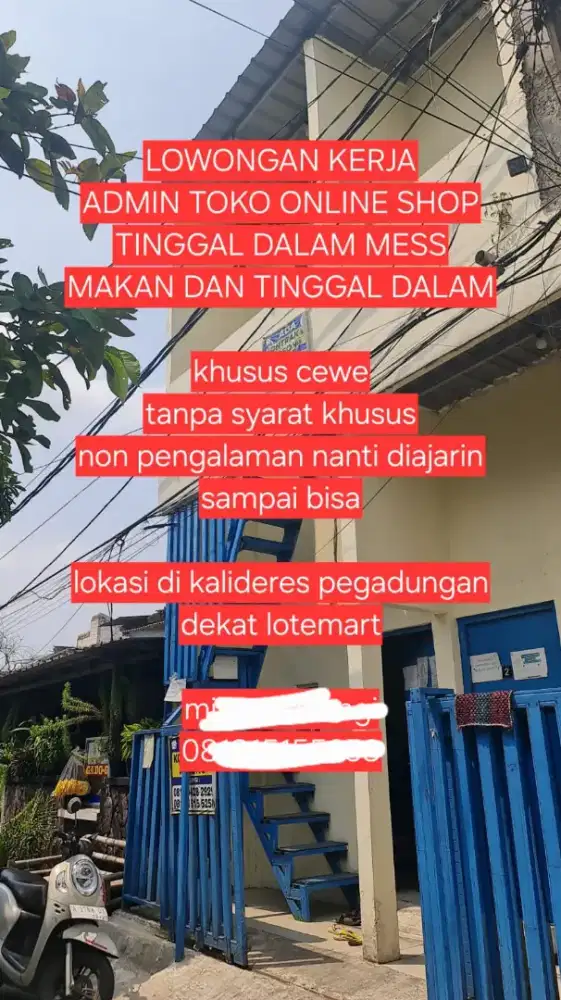 LOWONGAN KERJA
ADMIN TOKO ONLINE SHOP
TINGGAL DALAM MESS