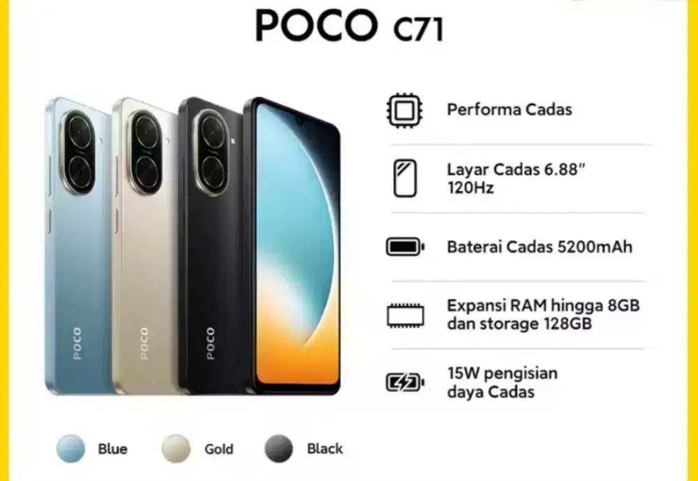 Poco C71 4/128 Gb Warna hitam