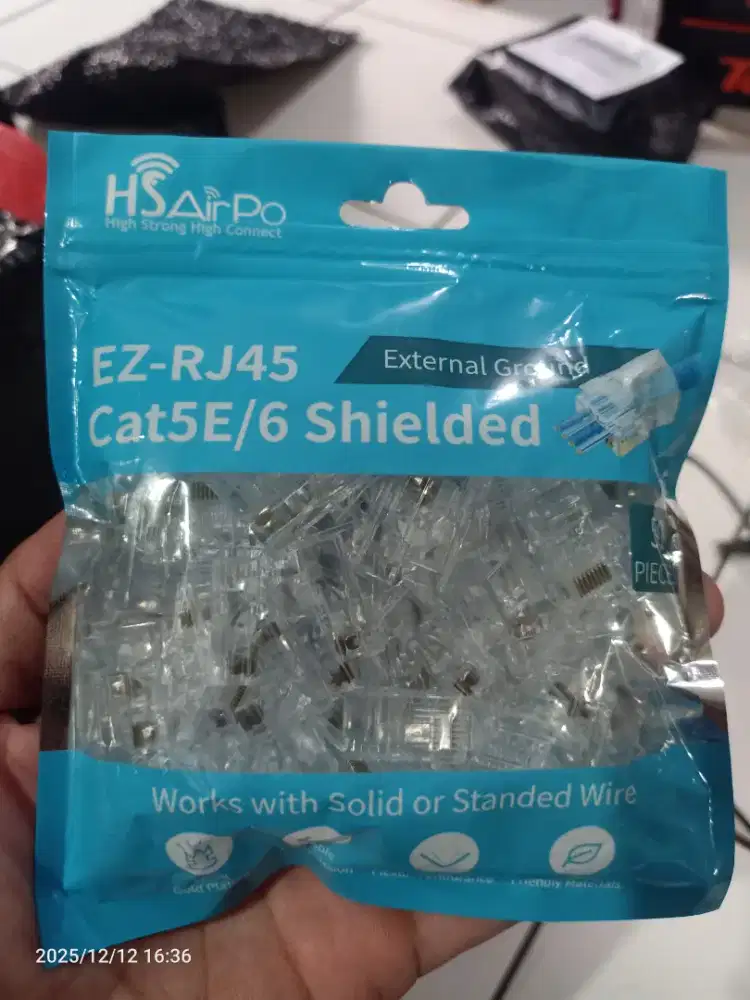 Konektor RJ45 EZ Cat5e Cat6 Shielded External Ground