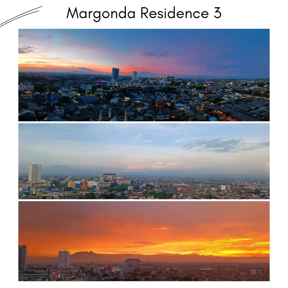 Sewa super full furnish Margonda Residence 3 view Gunung Salak