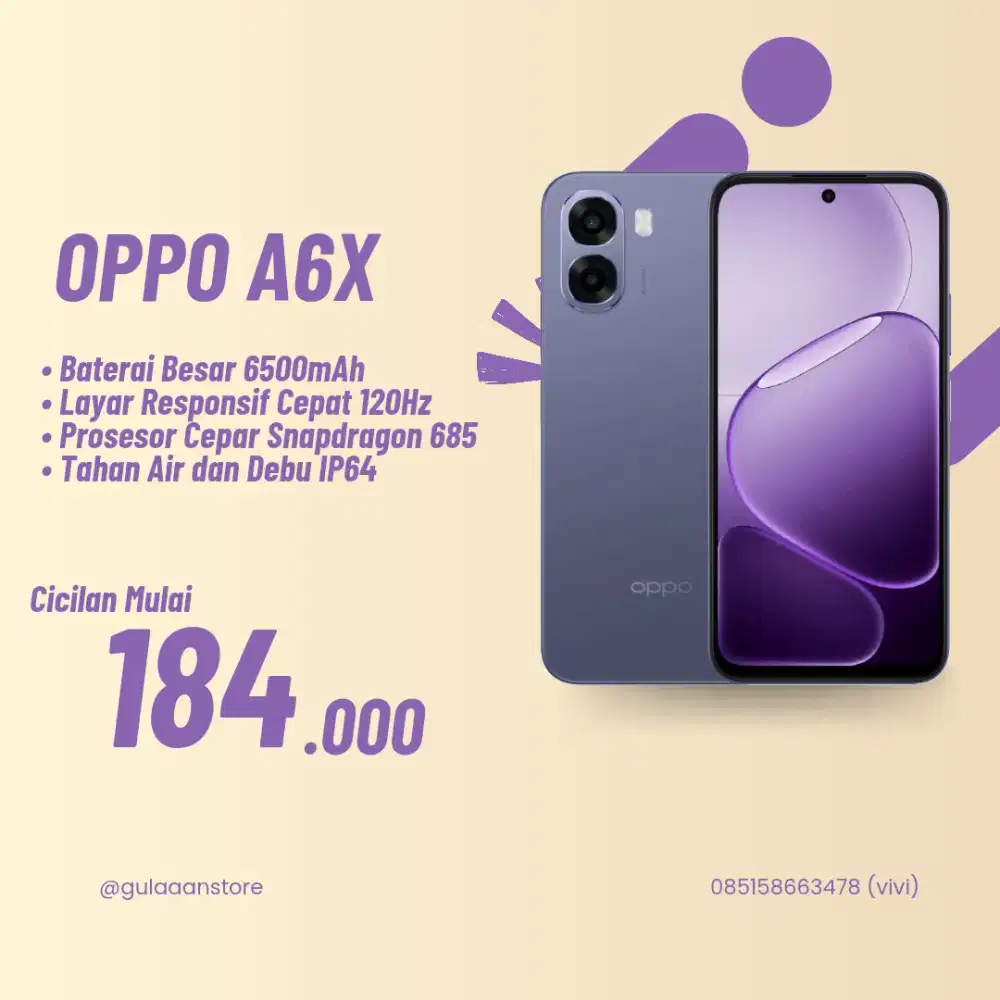 KREDIT OPPO A6X SYARAT CUKUP KTP