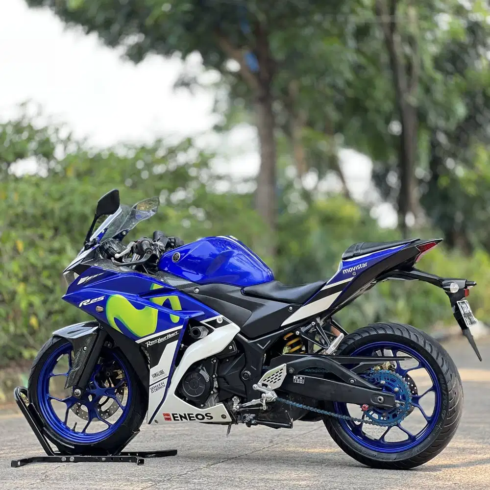 YAMAHA R25 V1 MOVISTAR BIRU 2016 PAJAK PANJANG ANTI REWEL