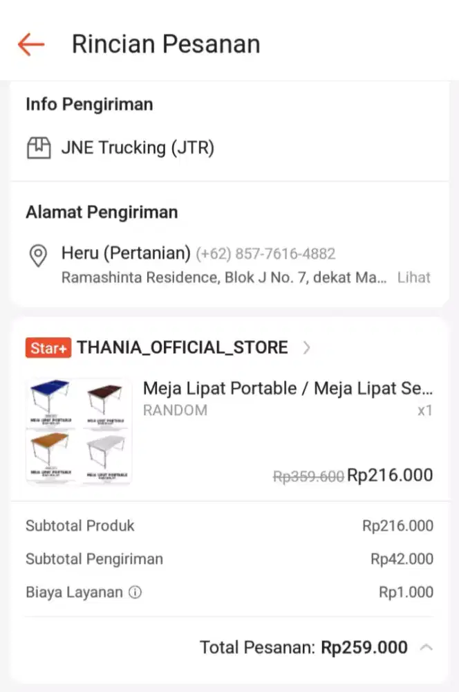 Meja portabel, rak dinding dan setrika